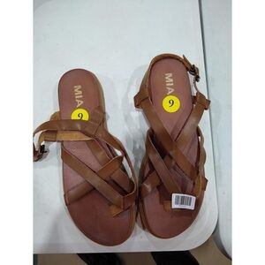 MIA Beach Sandals for Women, Brown 9M US